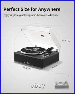 ANGELS HORN Vinyl Record Player, Bluetooth Turntable with Built in Speakers