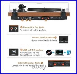 ANGELS HORN Vinyl Record Player Hi Fi System Bluetooth Turntable