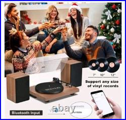 ANGELS HORN Vinyl Record Player Hi Fi System Bluetooth Turntable