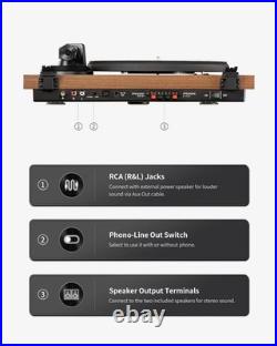 ANGELS HORN Vinyl Record Player, Hi-Fi System Bluetooth Turntable withspeaker