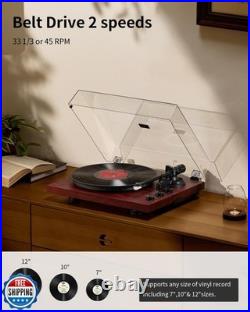 ANGELS HORN Vinyl Record Player Turntable with 2-Speed Belt-Drive, Bluetooth ANGELS HORN Vinyl Record Player Turntable with 2-Speed Belt-Drive, Bluetooth