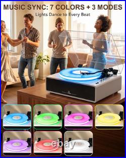 All-In-One Record Player with 4 Speakers & Bluetooth, White