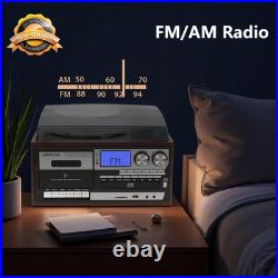 All in One Vinyl Record Player 3 Speed Bluetooth CD Cassette FM AM Radio