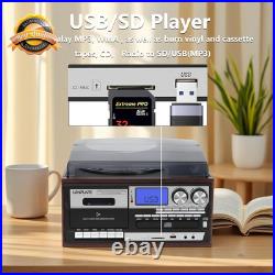 All in One Vinyl Record Player 3 Speed Bluetooth CD Cassette FM AM Radio