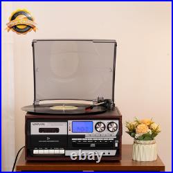 All in One Vinyl Record Player 3 Speed Bluetooth CD Cassette FM AM Radio