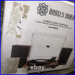 Angels Horn HP-H00501 Vinyl Record Player with Speakers and Bluetooth New Open Box