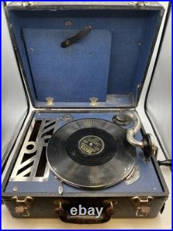 Antique Brunswick Model 102 Portable Suitcase Gramophone Works