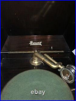 Antique Brunswick phonograph record player working
