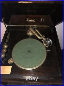 Antique Brunswick phonograph record player working