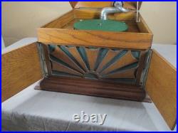Antique Columbia Grafonola Table Top Crank Phonograph Record Player WORKS WELL