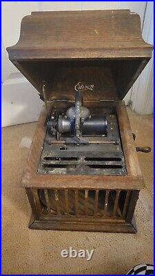 Antique Edison Amberola 30 Phonograph Wax Cylinder Phonograph Record Player