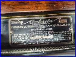 Antique Edison Amberola BV1 Phonograph Wax Cylinder Record Player