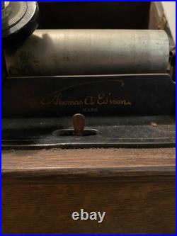 Antique Edison Gem phonograph cylinder record player as found