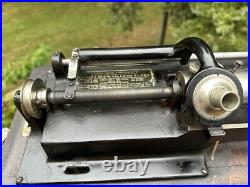 Antique Edison Long Case Model Home Cylinder Record Player Oak Phonograph