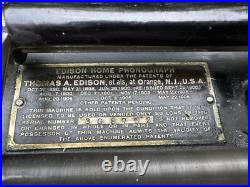 Antique Edison Long Case Model Home Cylinder Record Player Oak Phonograph