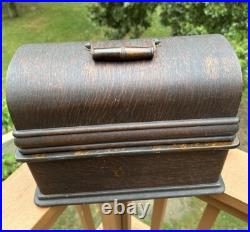 Antique Edison Long Case Model Home Cylinder Record Player Oak Phonograph