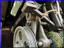 Antique Edison Long Case Model Home Cylinder Record Player Oak Phonograph