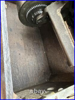 Antique Edison Long Case Model Home Cylinder Record Player Oak Phonograph