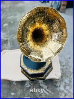 Antique Fully Functional Wind-Up Gramophone Phonograph Record Player Vintage
