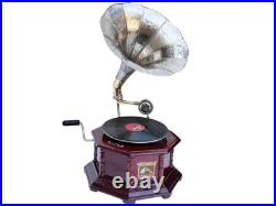 Antique Gramophone Fully Functional Working Phonograph Wind-Up Record Player Vin