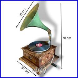 Antique Gramophone Fully Functional Working Phonograph Wind-Up Record Player Vin
