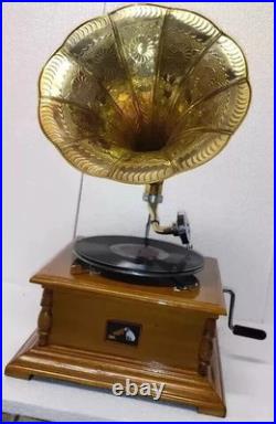 Antique Gramophone, Fully Functional Working Phonograph, win-up record player