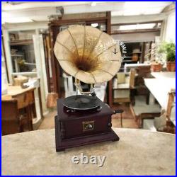 Antique Gramophone, Fully Functional Working Phonograph, win-up record player