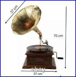 Antique Gramophone, Fully Functional Working Phonograph, win-up record player