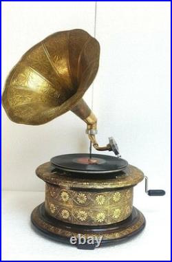 Antique Gramophone, Fully Functional Working Phonograph, win-up record player