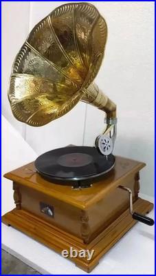 Antique Gramophone, Fully Functional Working Phonograph, win-up record player