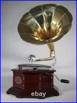 Antique Gramophone, Fully Functional Working Phonograph, win-up record player