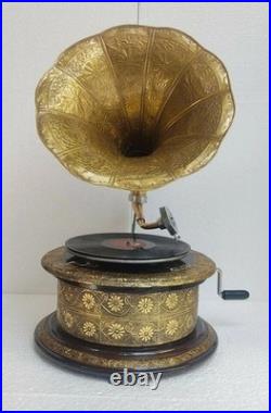 Antique Gramophone, Fully Functional Working Phonograph, win-up record player