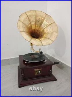 Antique Gramophone, Fully Functional Working Phonograph, win-up record player