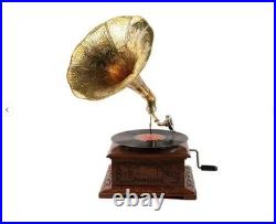 Antique Gramophone, Fully Functional Working Phonograph, win-up record player