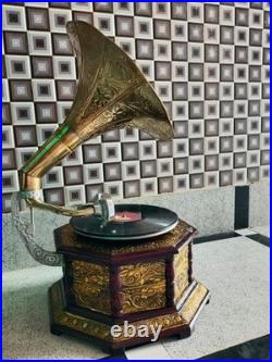 Antique Gramophone, Fully Functional Working Phonograph, win-up record player