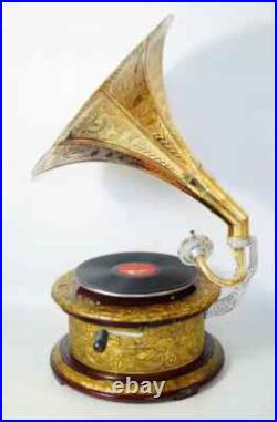 Antique Gramophone, Fully Functional Working Phonograph, win-up record player Antique Gramophone, Fully Functional Working Phonograph, win-up record player
