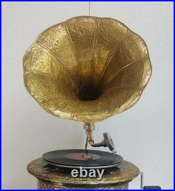 Antique Gramophone, Fully Functional Working Phonograph, win-up record player