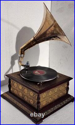 Antique Gramophone, Fully Functional Working Phonograph, win-up record player