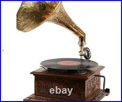 Antique Gramophone, Fully Functional Working Phonograph, win-up record player