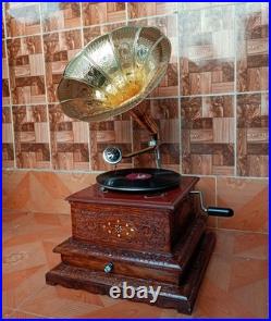 Antique Gramophone, Fully Functional Working Phonograph, win-up record player