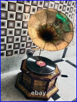 Antique Gramophone, Fully Functional Working Phonograph, win-up record player