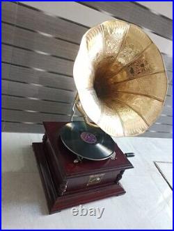 Antique Gramophone, Fully Functional Working Phonograph, win-up record player