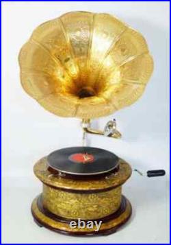 Antique Gramophone, Fully Functional Working Phonograph, win-up record player Antique Gramophone, Fully Functional Working Phonograph, win-up record player