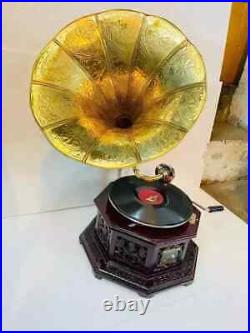Antique Gramophone, Fully Functional Working Phonograph, win-up record player Antique Gramophone, Fully Functional Working Phonograph, win-up record player