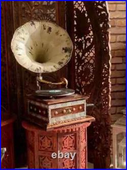 Antique Gramophone, Fully Functional Working Phonograph, win-up record player