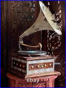 Antique Gramophone, Fully Functional Working Phonograph, win-up record player