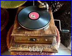Antique Gramophone, Fully Functional Working Phonograph, win-up record player