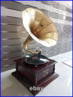 Antique Gramophone, Fully Functional Working Phonograph, win-up record player