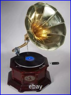 Antique Gramophone, Fully Functional Working Phonograph, win-up record player