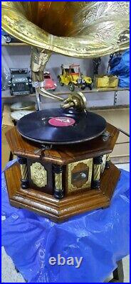 Antique Gramophone, Fully Functional Working Phonograph, win-up record player